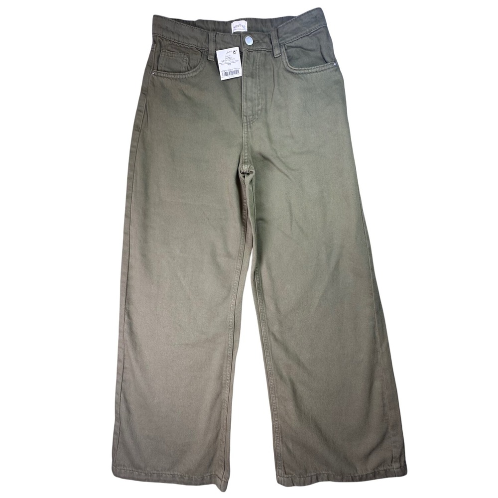Next SP Wide Leg Cotton Pants Olive Green Utility Skater Girl Sz 12yr Streetwear